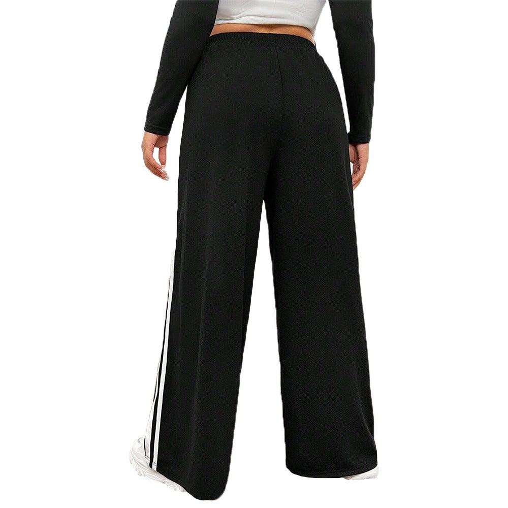 Dame sporty loose leisure pants with side contrast stripes Skovae