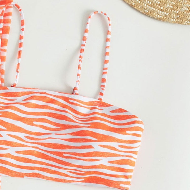 Dame To-delt Zebra-print Badetøj Sæt Stilla