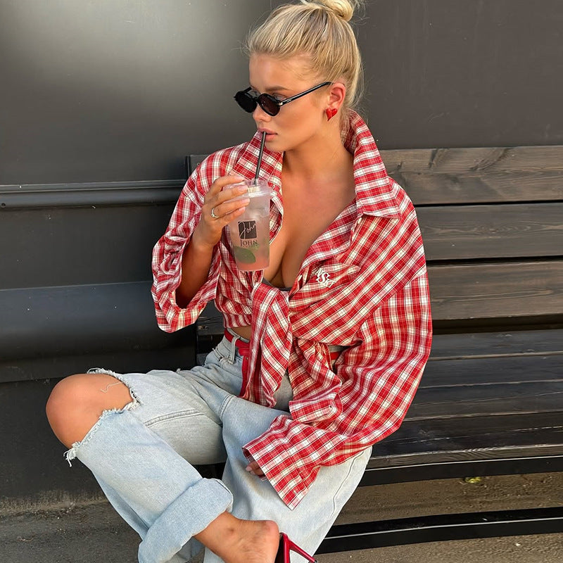 Dame Tjekket Skjorte med oversized Snit Stilla