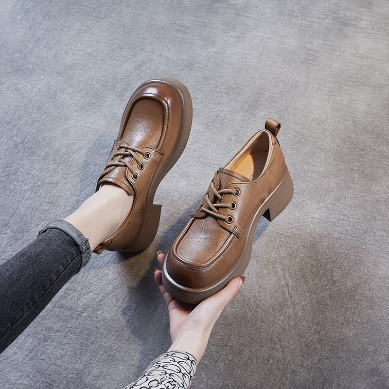 Femme Chunky Block Hæl Snøre-Oxford Stilla