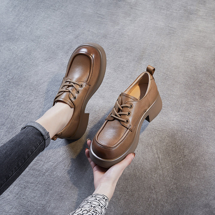 Femme Chunky Block Hæl Snøre-Oxford Stilla