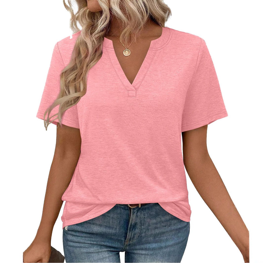 Kvinder V-Udskæring Fritids T-Shirt Stilla