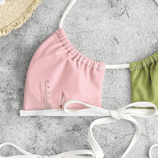 Damer Triangel-Bikini med farveløs kontrast og justerbare bånd Stilla