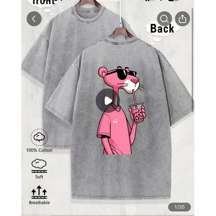 Dame Oversized T-shirt med unikt print Stilla