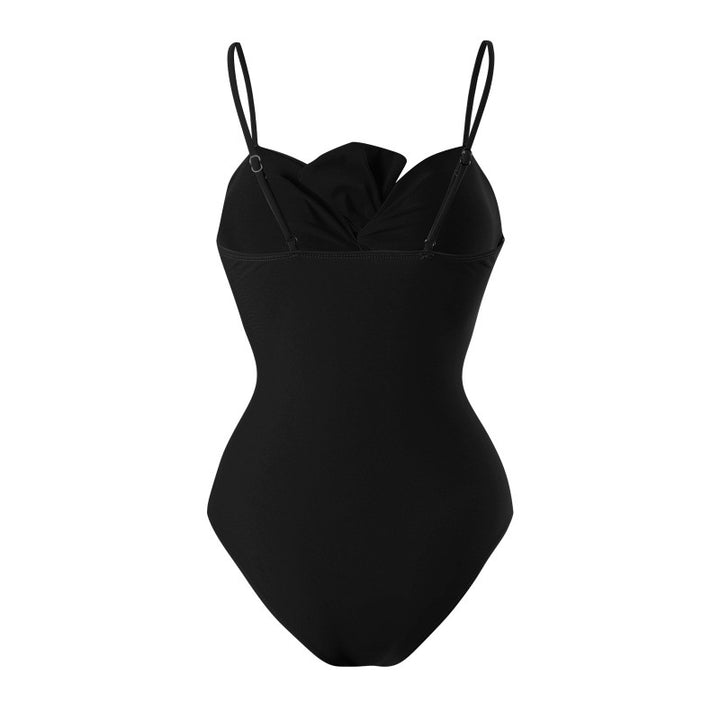 Dameonepiece badedragt med justerbare stropper og elegant drapering Skovae