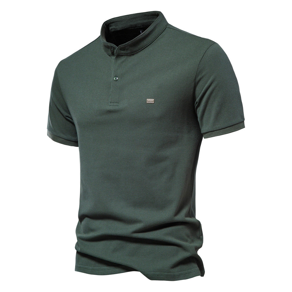 Herrer Poloshirt med moderne ståkrave og kvalitets bomuldsblanding Stilla
