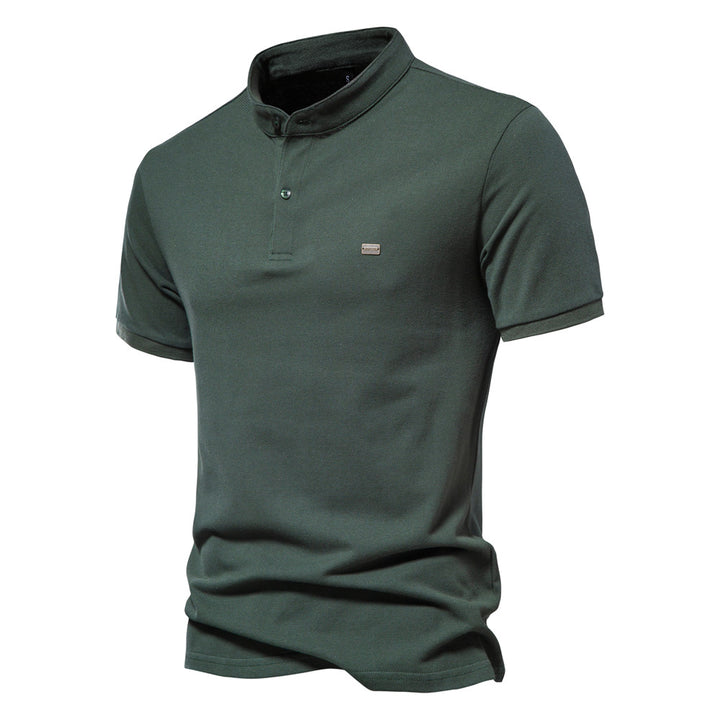 Herrer Poloshirt med moderne ståkrave og kvalitets bomuldsblanding Stilla
