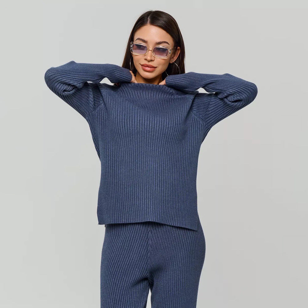 Dame Behagelig Ribstrikket Pullover Stilla