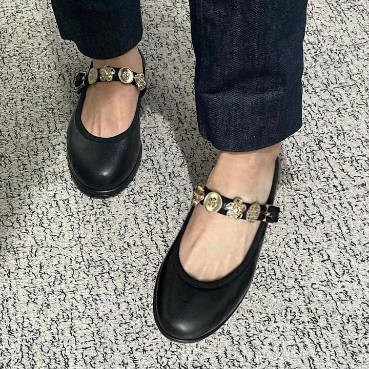 Dame Elegant Pyntet Mary Jane Ballerinas Stilla