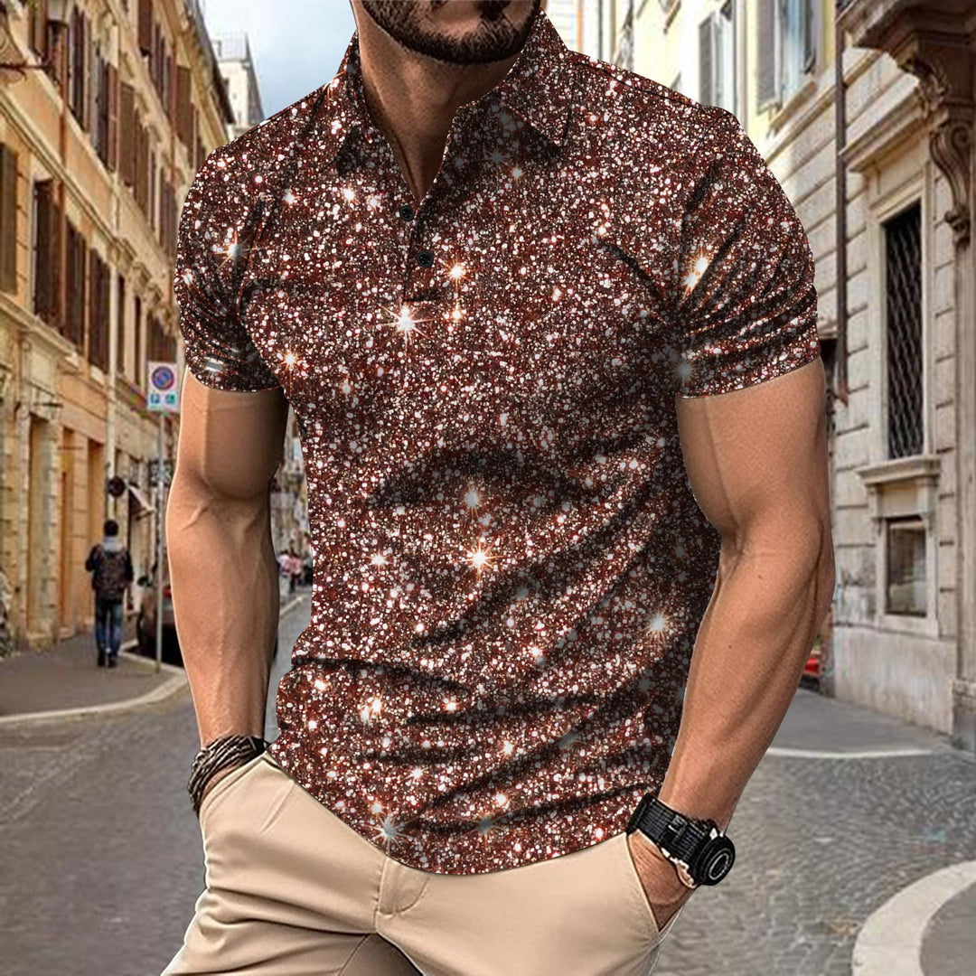 Herrer Poloshirt med skinnende stjerner-design og høj kvalitets bomuldsblanding Stilla
