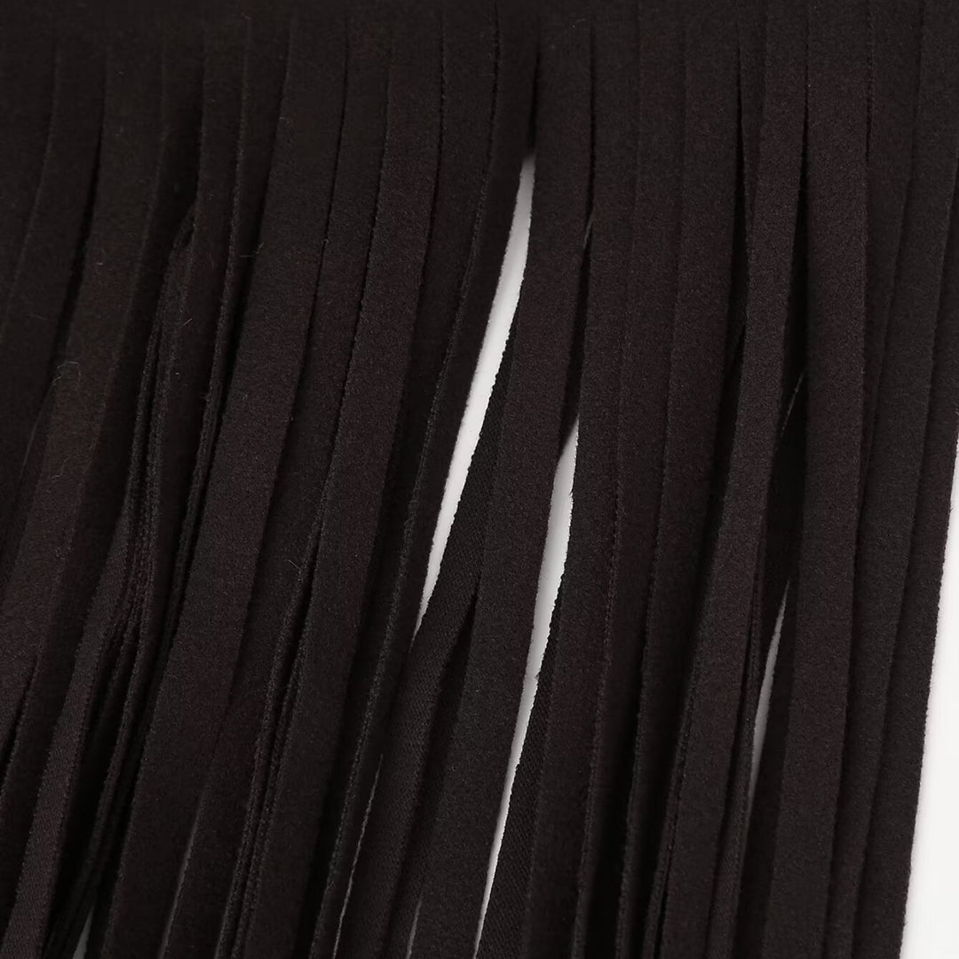 Femme Frynse-Detail Lang Blazer Frakke Stilla