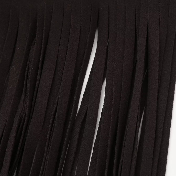 Femme Frynse-Detail Lang Blazer Frakke Stilla