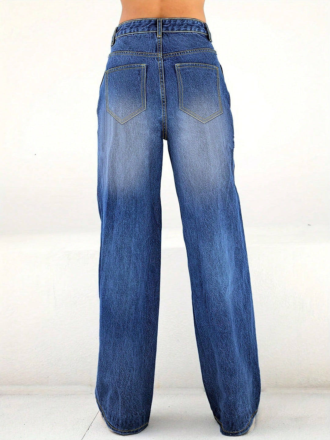Dame bred jeans med hjertemotiv og afslappet snit Stilla