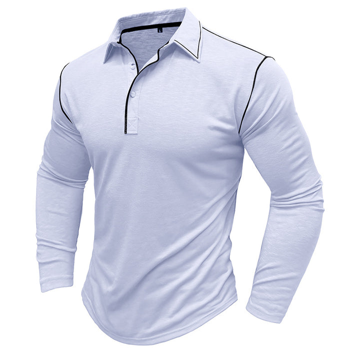 Herrer Langærmet Poloshirt med innovativ ståkrave og åndbare materialer Stilla