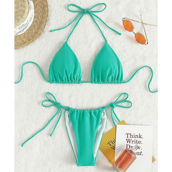 Dame Triangel-Bikini med justerbare stropper og sidelændebånd Stilla