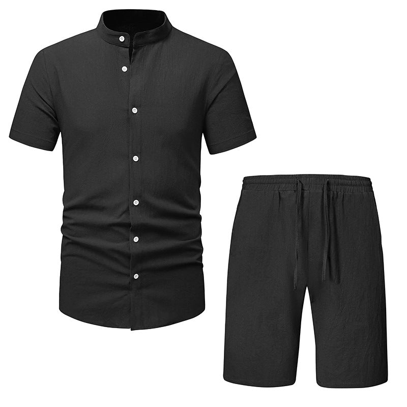 Herrer Fritid Kortsleeve Button-Up Sæt Stilla