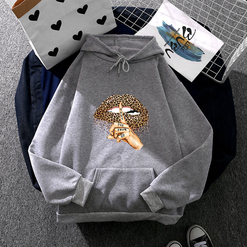 Kvinders hoodie med markant leopardmønster Stilla