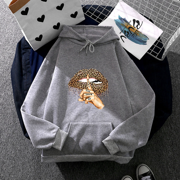 Kvinders hoodie med markant leopardmønster Stilla