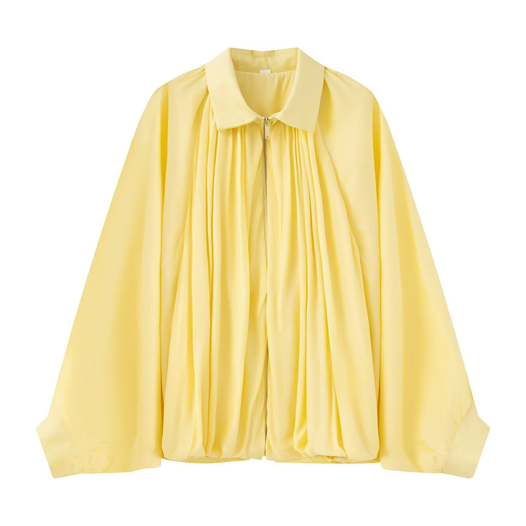 Dame Oversized Blusenjakke med Drapering Stilla