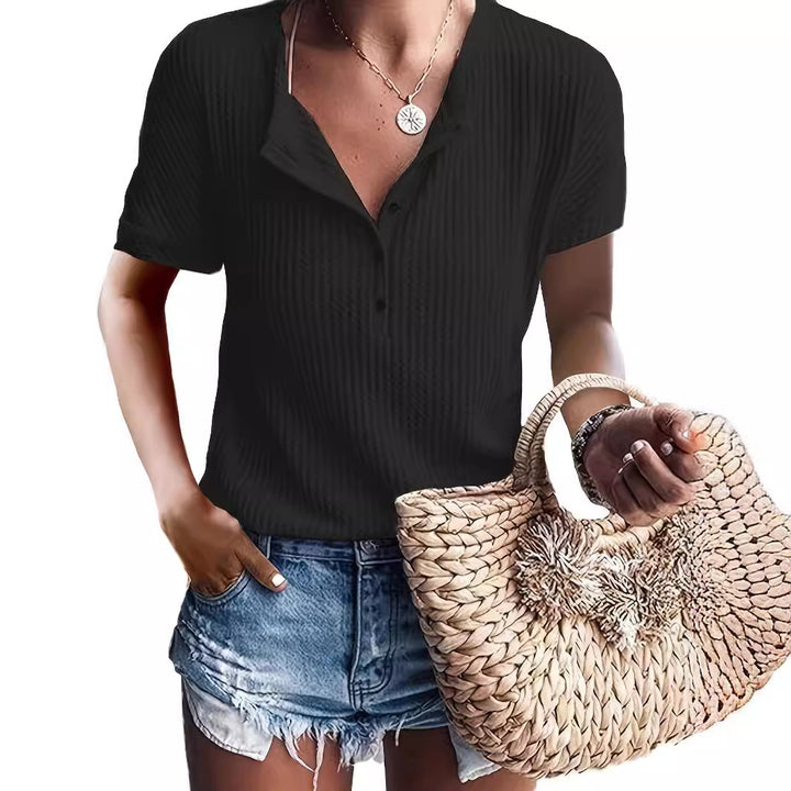 Dame Kortærmet Polo med struktureret Design Stilla