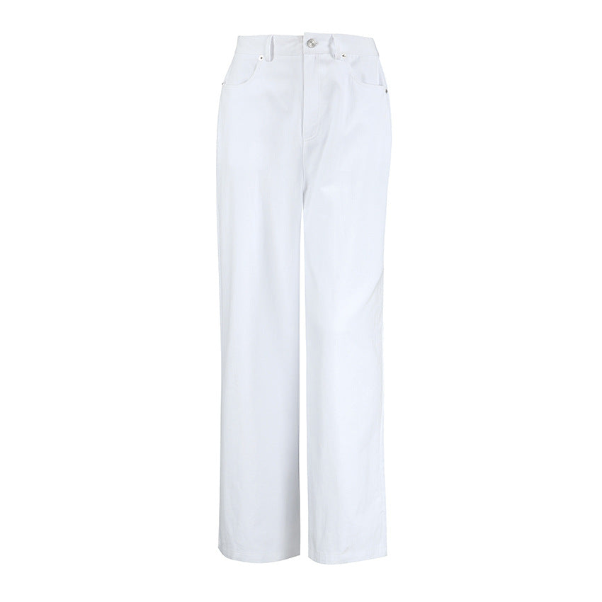 Dame brede jeans med høj talje og moderne snit Stilla