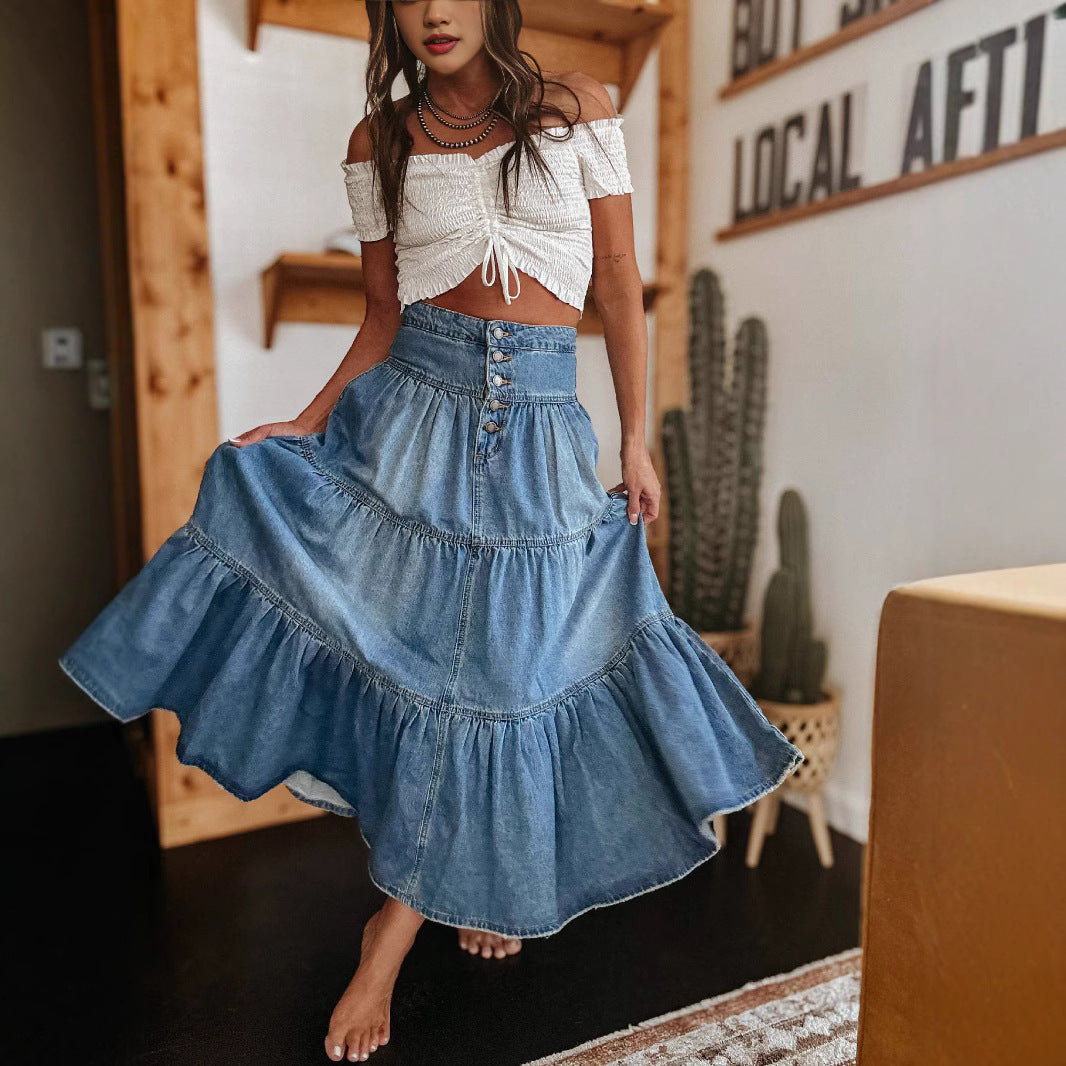 Femme Bohemian Knap-Blyant Maxikjole Stilla