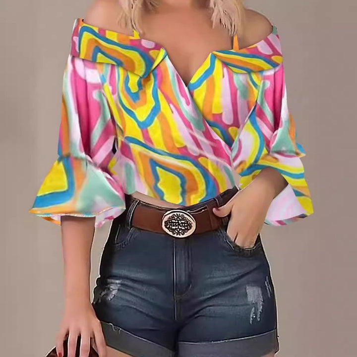 Femme Off-Shoulder Vinklebluse med udstikkende ærmer Stilla