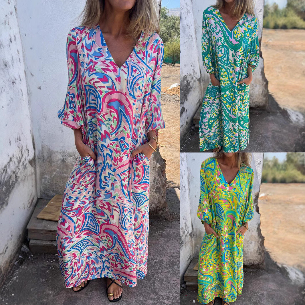 Dame Maxi-kjole i trendy Boho-stil Stilla