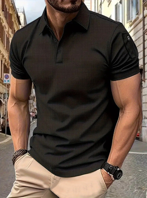 Herrer moderne kortærmet poloshirt med struktureret design Stilla