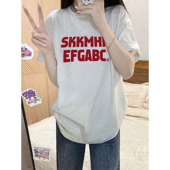Dame Grafik T-shirt med afslappet tekst og afslappet snit Stilla