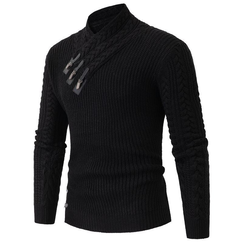 Herre Høj kvalitet Kabel strik Pullover Sweater Stilla