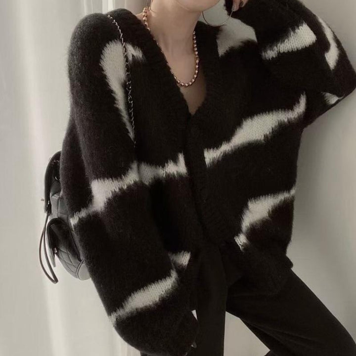 Femme Cozy Oversized Strikcardigan Stilla