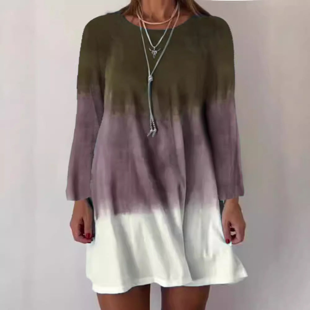 Dame fritidskjole med stilfuld ombre-design Stilla