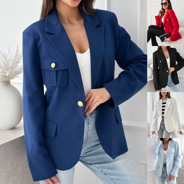 Dame elegant blazer med struktureret design og modige knapdetaljer Stilla