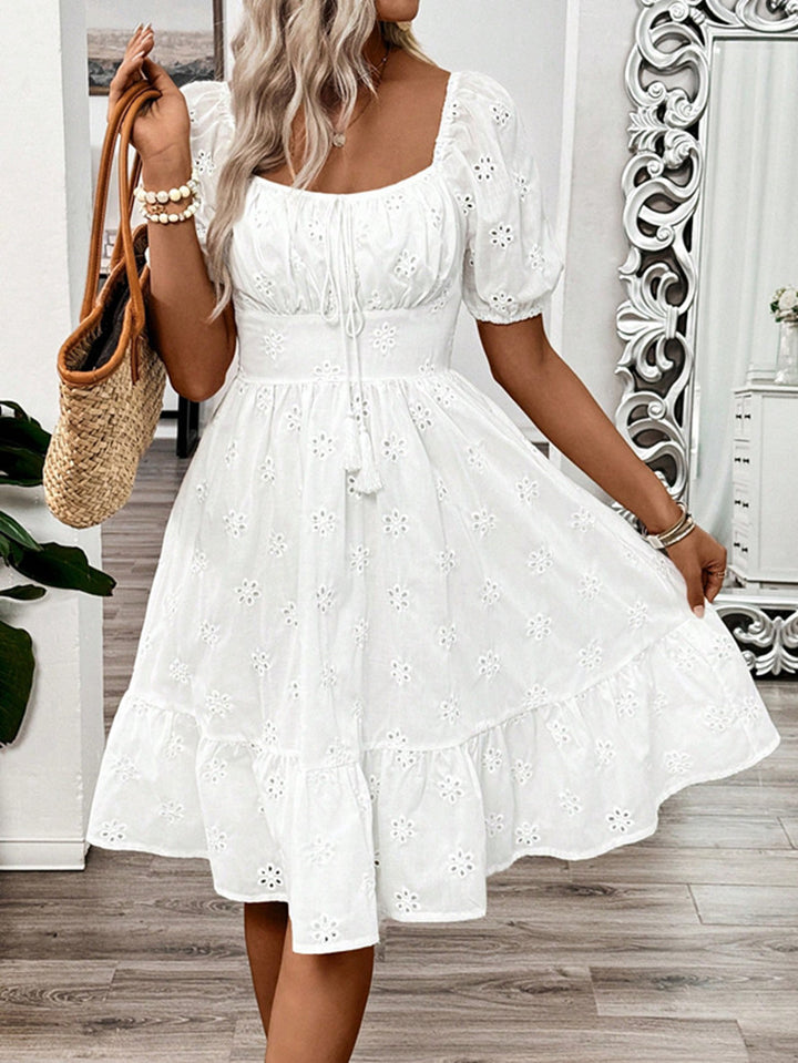 Dame Broderet Sommerkjole Stilla