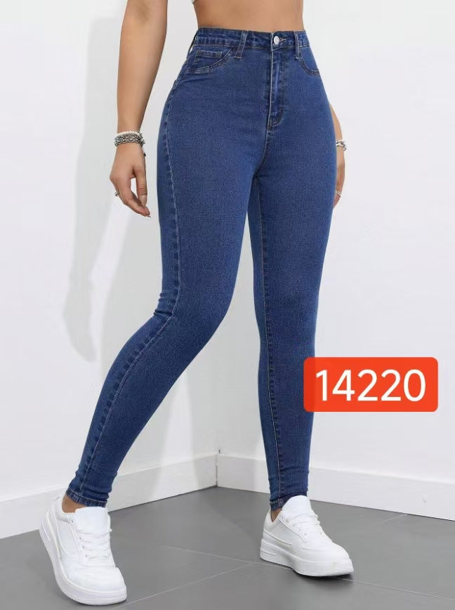 Dame Skinny Jeans med høj talje og figursyet pasform Stilla
