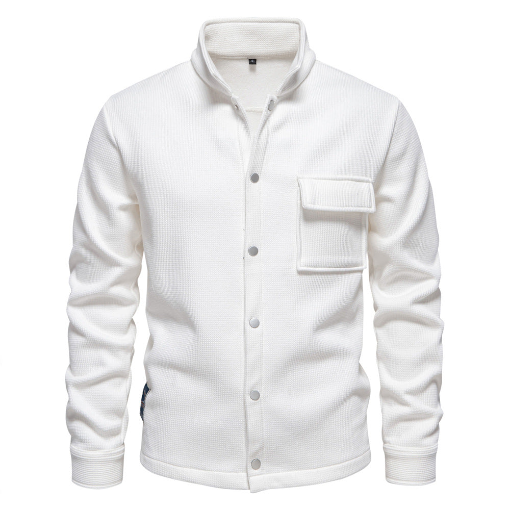 Herrer quiltet Overshirt med høj krave og praktisk brystlomme Stilla