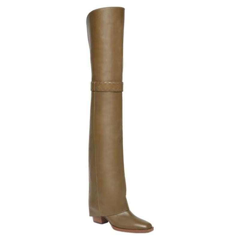 Femme High-Cut Stiletto Knæhøje Støvler med skulptureret Finish Stilla