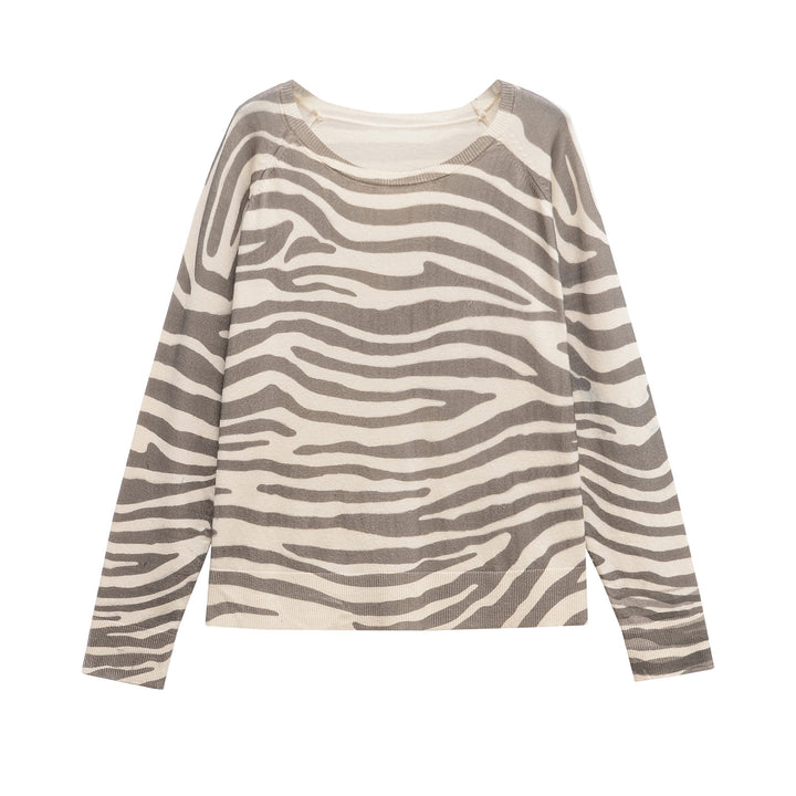 Femme Langærmet Zebra Print Top Stilla