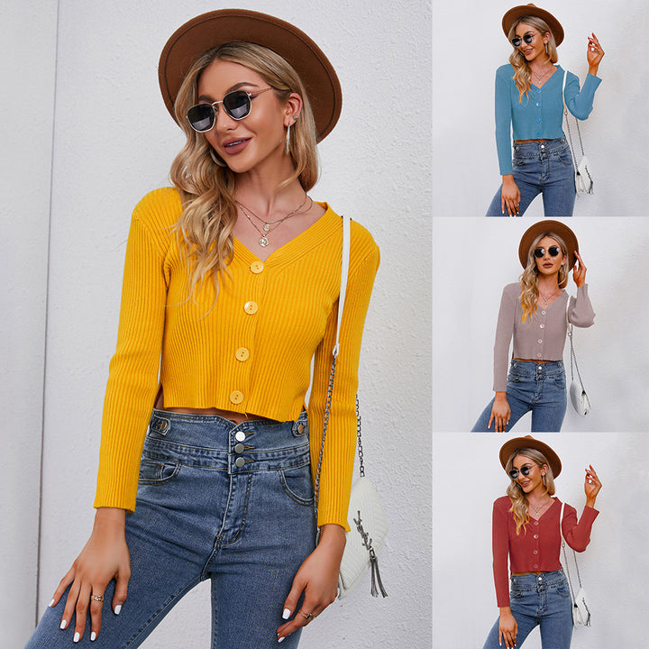 Kvindernes cropped cardigan med moderne knapdetaljer Stilla