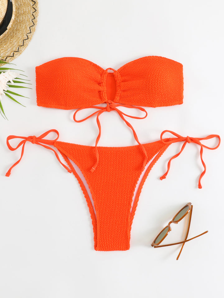 Dame Strapless Ripp-Bikini-Sæt Stilla