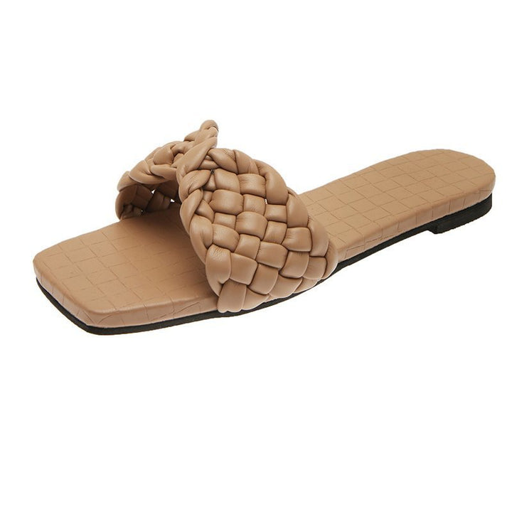 Dame Kunstlæder Tåseparator-Sandaler med fletremme-udseende Stilla