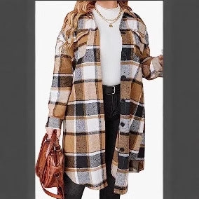 Dame Flannel Skjortejakke Stilla