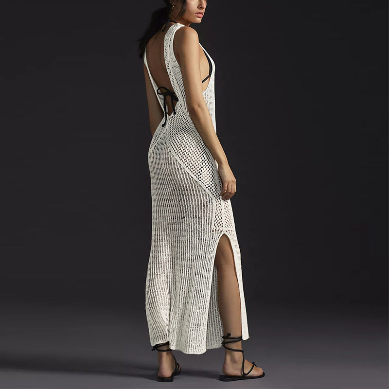 Dame Resort Stil Net Cover-Up Kjole Stilla