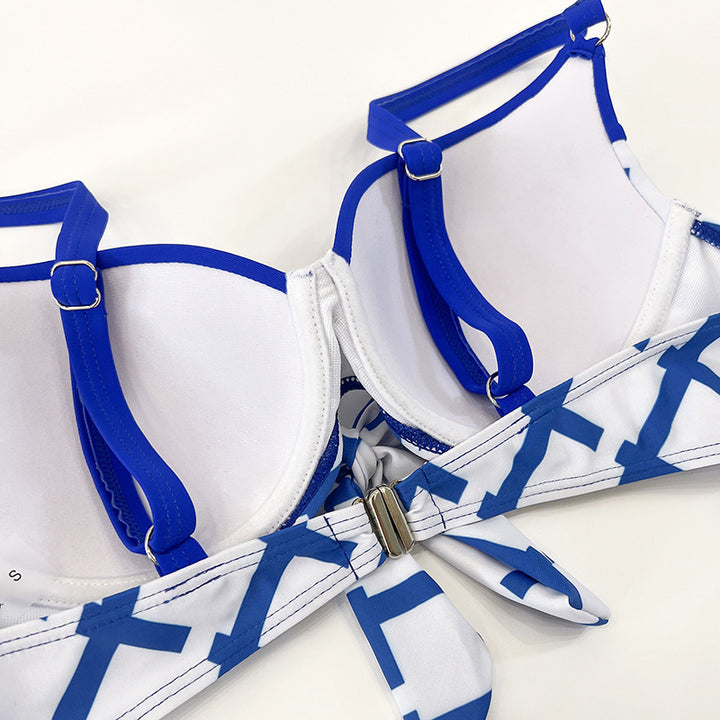 Dame Højskåret Bikini med raffinerede knudedetaljer og værdifulde mønstre Stilla