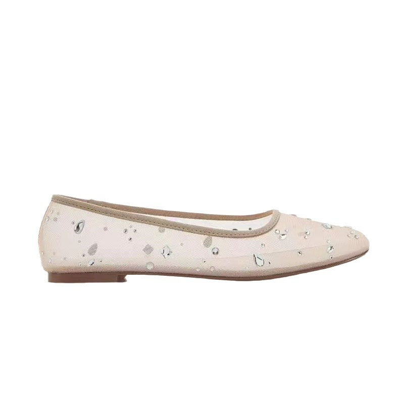 Femme Chic Dekoreret Transparent Ballerina-Flade Stilla