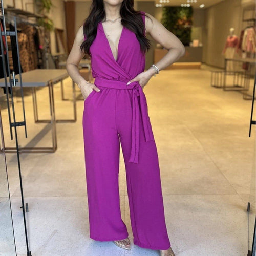 Dame Elegant Bredbenet Overall Stilla