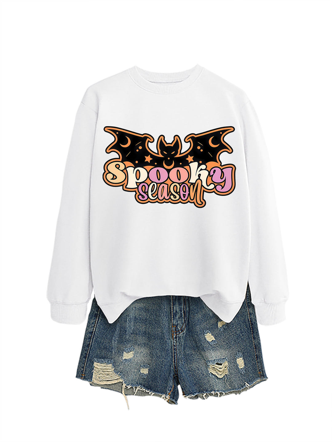 Kvinders sweatshirt med kreativ Halloween-design Stilla