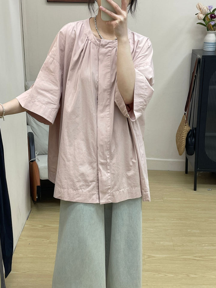 Femme Oversized Casual Bomuldsbluse Stilla