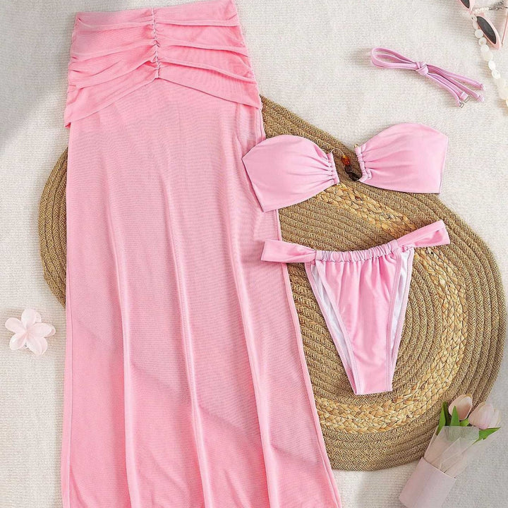 Damer Bandeau-bikini med flydende maxi-nederdel Skovae